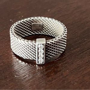 Tiffany & Co. sterling silver 925 mesh somerset ring, size 6.